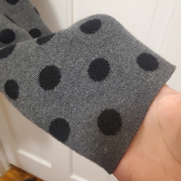 ELLE Gray & Black Polka Dot Open Front Cardigan XXL-14/16, Classic Comfy - Picture 3 of 10
